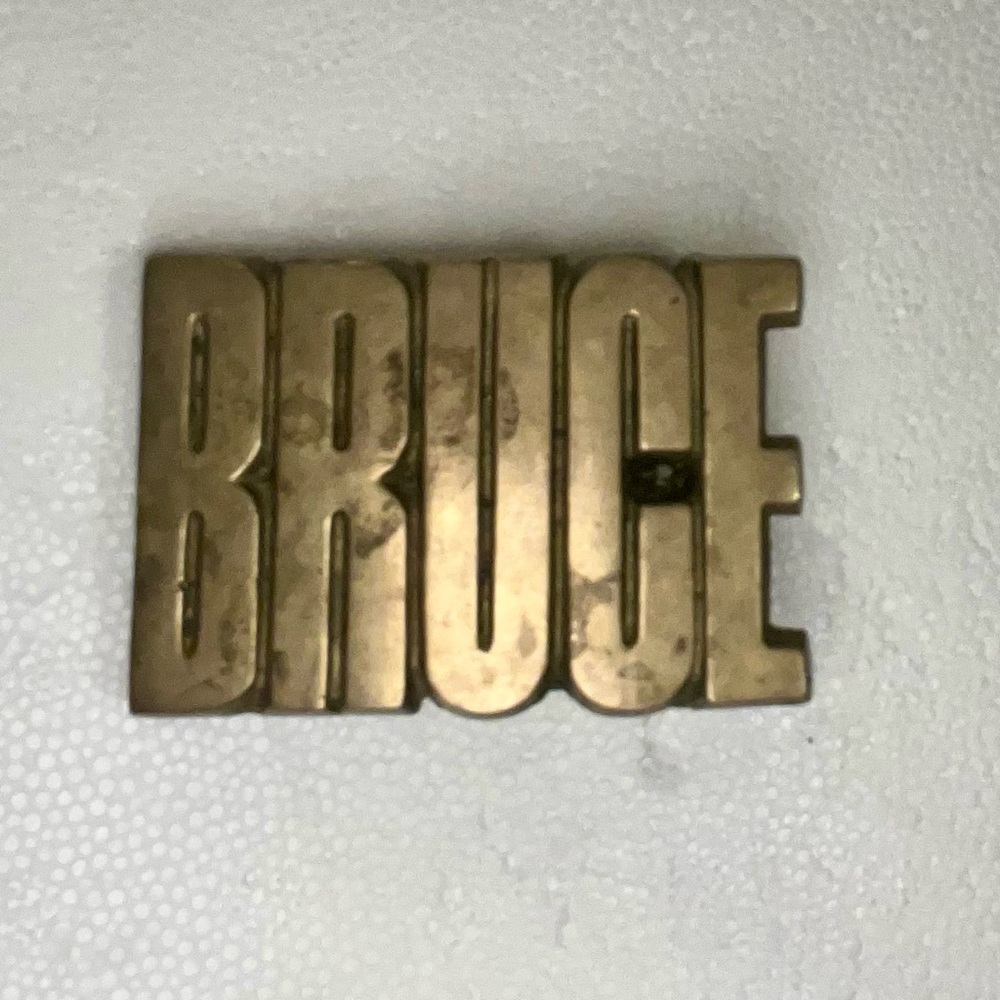 Vintage Baron Buckle Solid Brass 1978 BRUCE